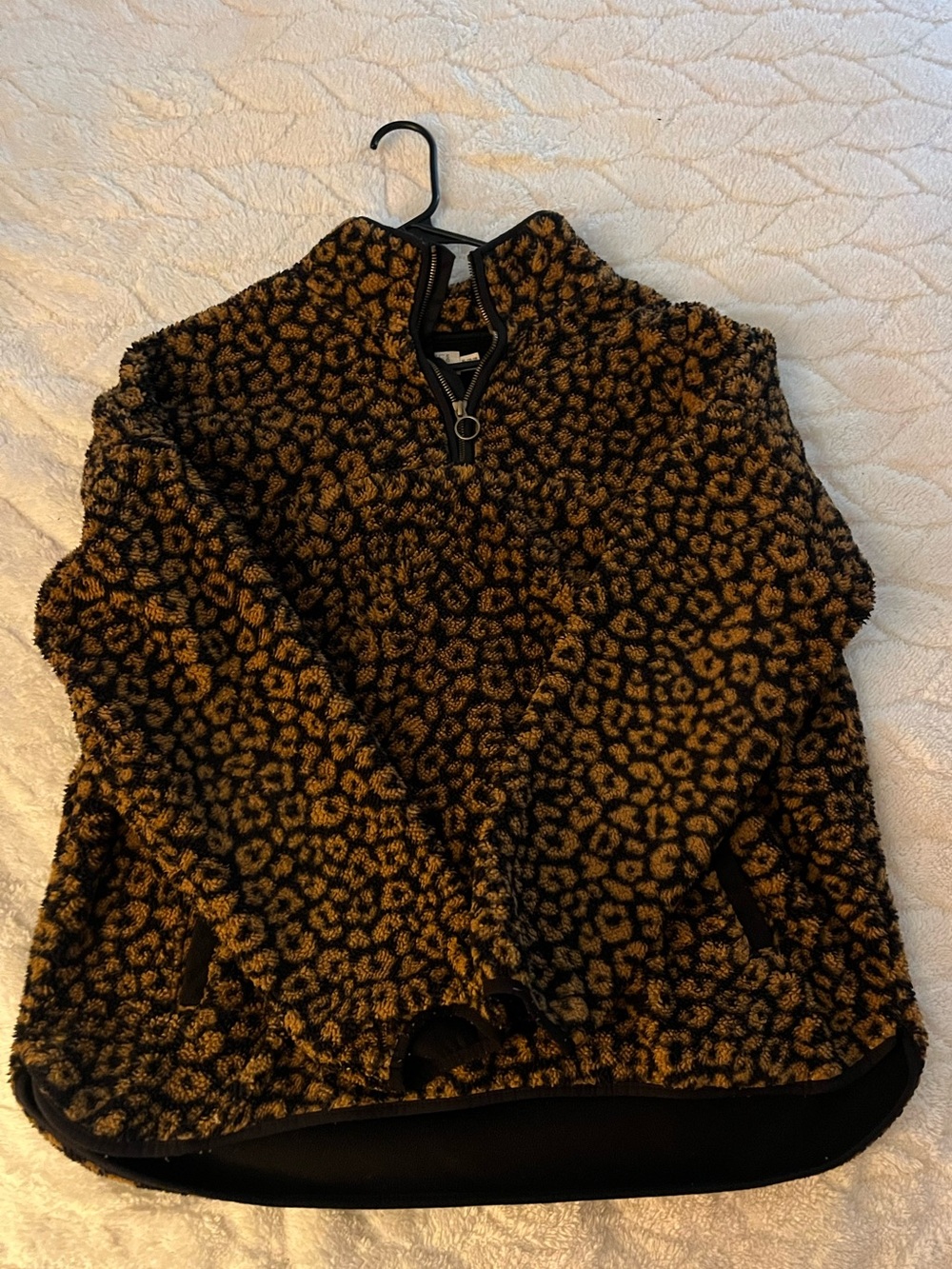 Cheetah print quarter zip